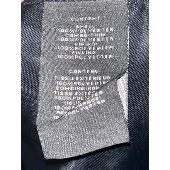 Vince Camuto Quilted Puffer Vest Womens Medium Navy With Brown Suede Trim Chore - Picture 12 of 13